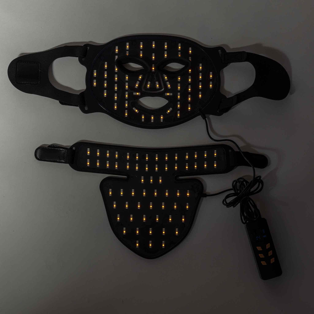 LED-maske med rødlysterapi for ansikt, hals og dekolletage